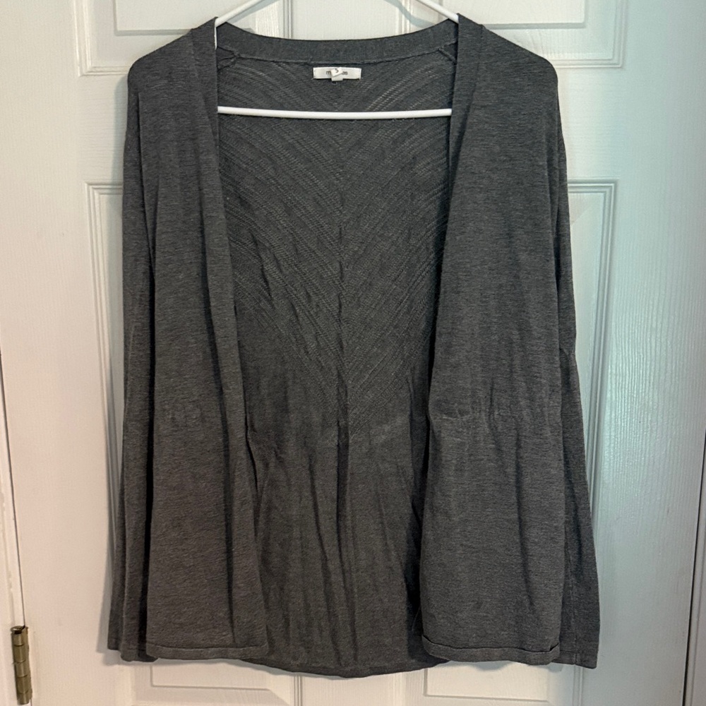 Maurices Charcoal Open Front Cardigan